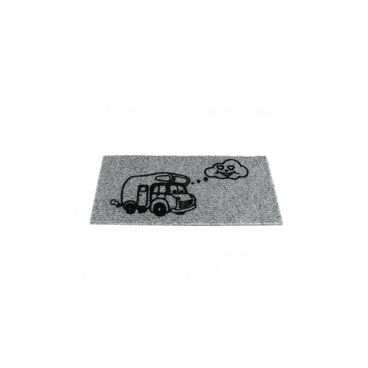 1 - Tapete interno para degraus de porta de campista 25x50cm cinza